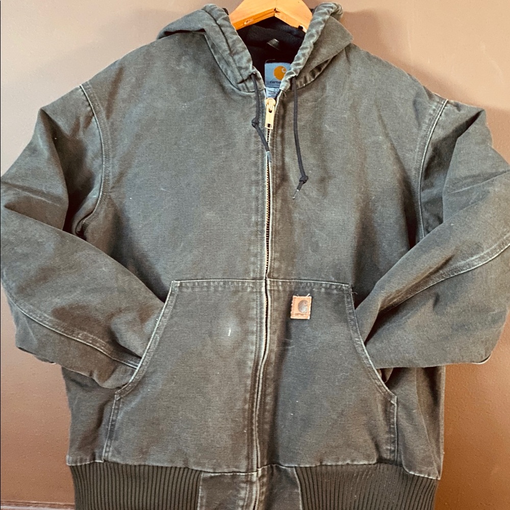 Carhartt distressed hooded coat L